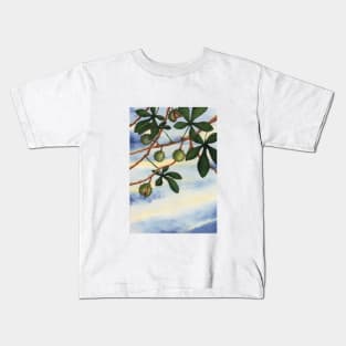 CHESTNUT TREE TREES CHESTNUTS LEAVES AUTUMN FALL Kids T-Shirt